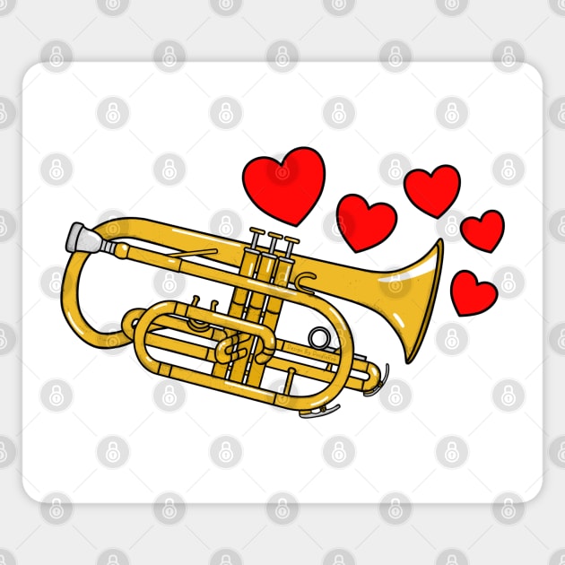 Valentines Cornet Teacher Cornetist Brass Player Wedding Musician Sticker by doodlerob